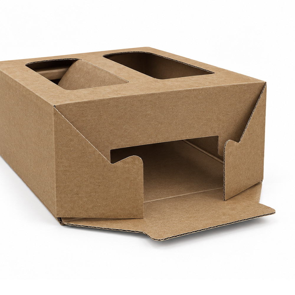 2 Bottle Natural Kraft Wine Box Carrier