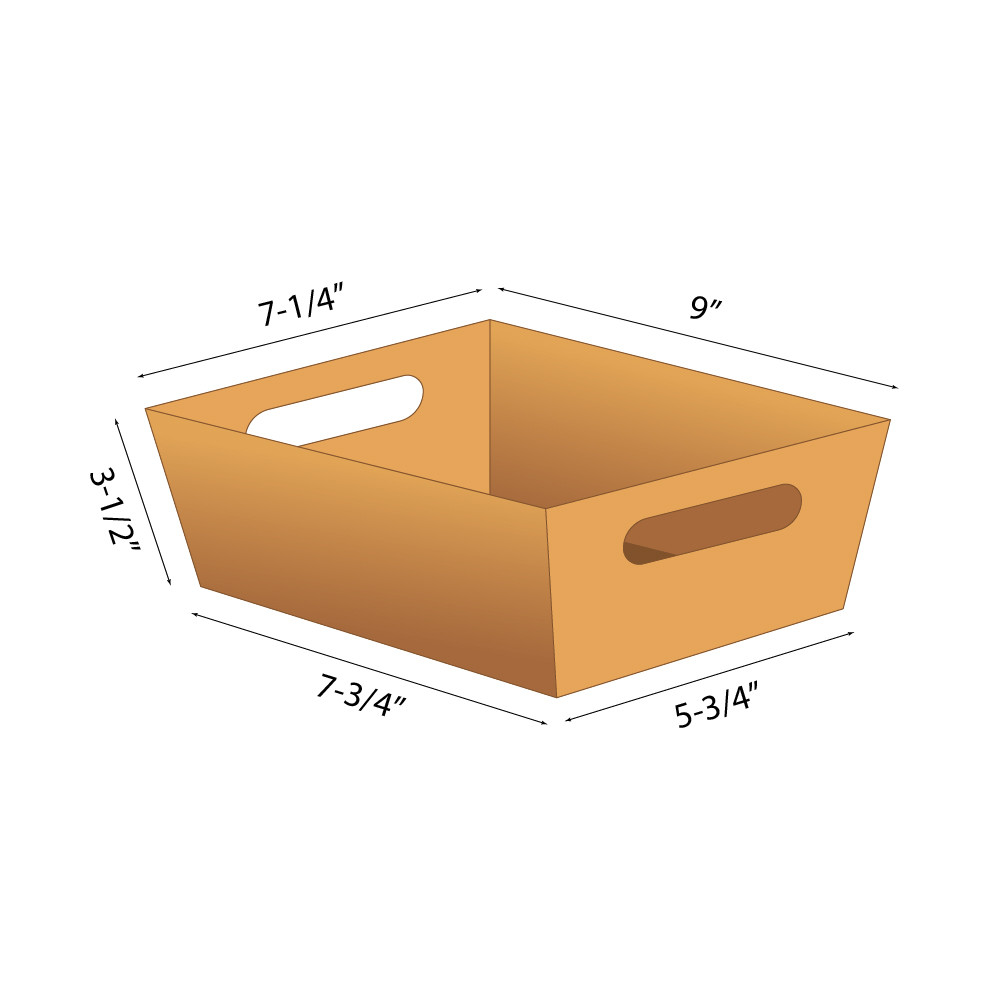 9"l x 7-1/4"w x 3-1/2"h Gold Basket Tray