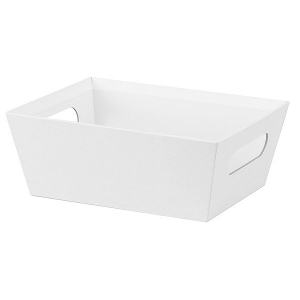 9"l x 7-1/4"w x 3-1/2"h White Basket Tray