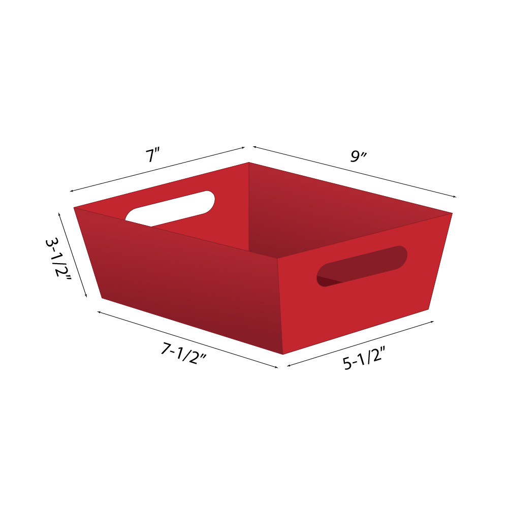 9"l x 7"w x 3-1/2"h Red Basket Tray