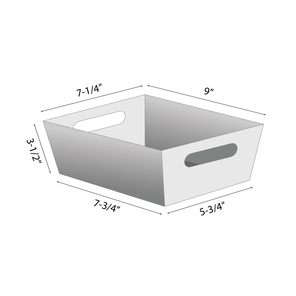 9"l x 7-1/4"w x 3-1/2"h Silver Basket Tray
