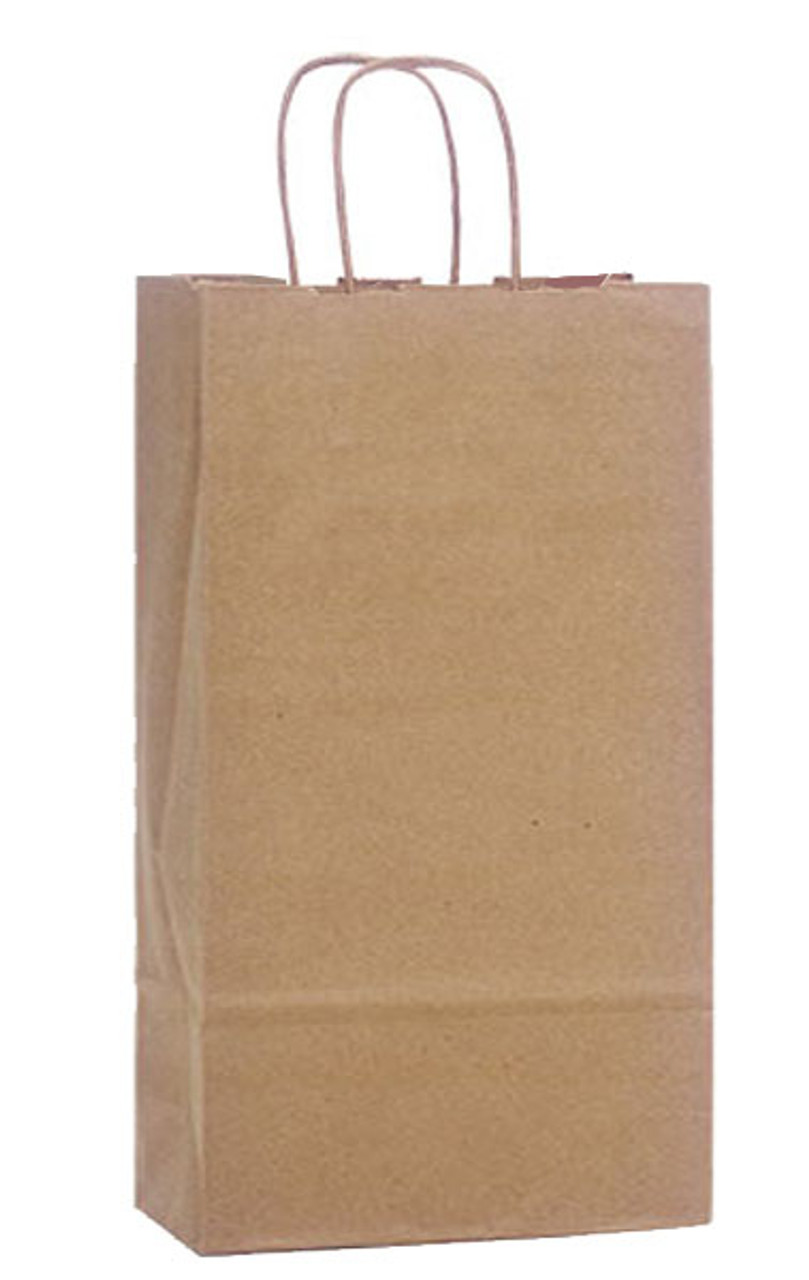 Puma 6 1/2"x3 1/2"x12 3/8" 100% Recycled Kraft Paper Shopping Bags