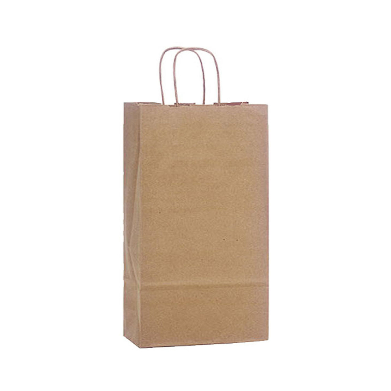Puma 6-3/4" x 3-1/2" x 12-3/4" 100% Recycled Kraft Paper Shopping Bags