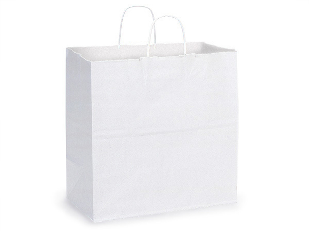 Celebrity 13"x6"x15" Matte White Paper Shopping Bags