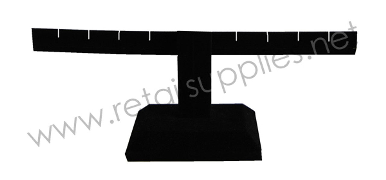 Black Flocked Single Bar Earring Display - 10-1/4"w x 5-1/2"h
