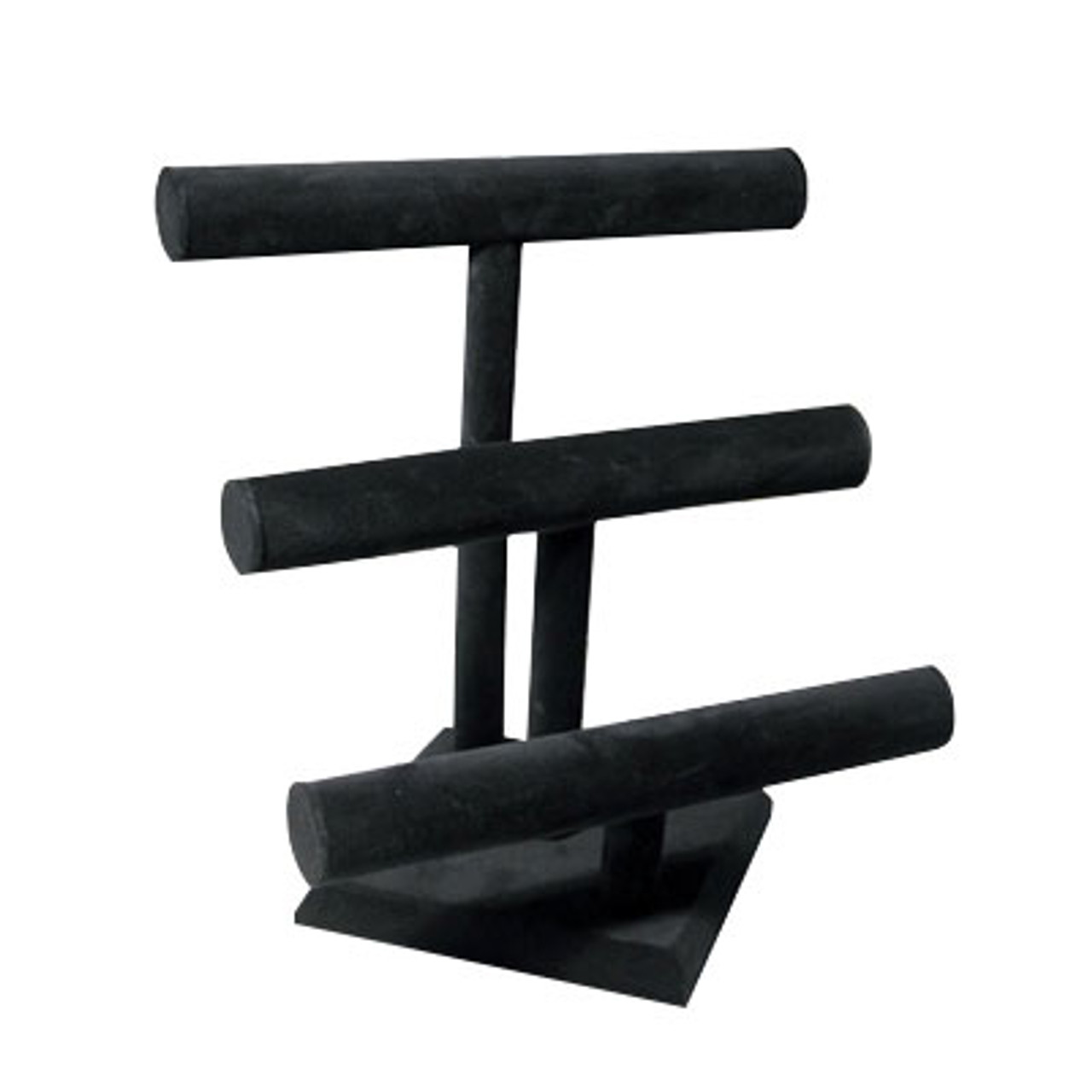 12-3/4"H Black Velvet Three Tier Combo Bar Display