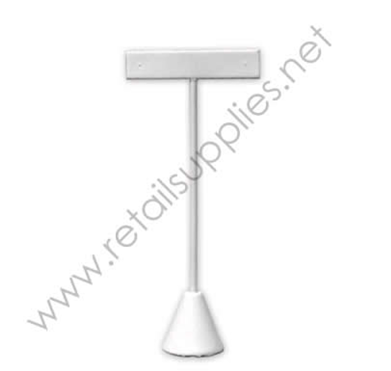 5-1/2"H White Leatherette T-Shape Earring Stand