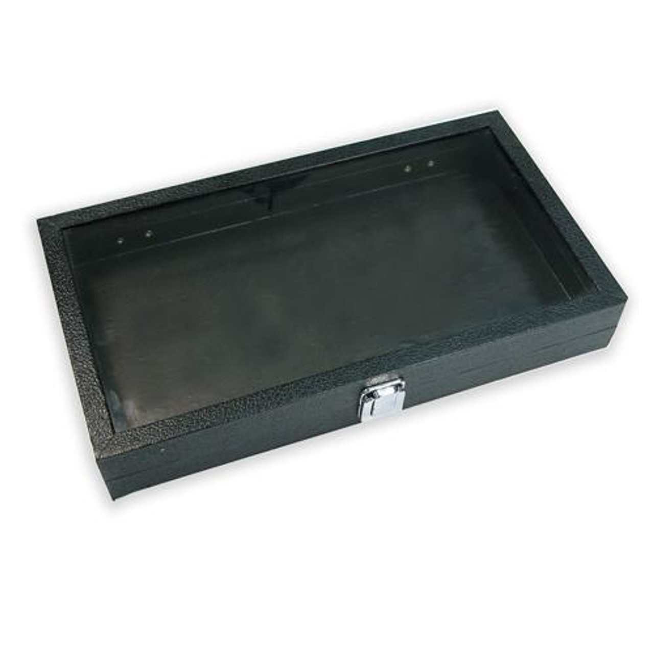 Large Jewellery Case with Glass Lid - 14-3/4" x 8-1/4" x 2"H