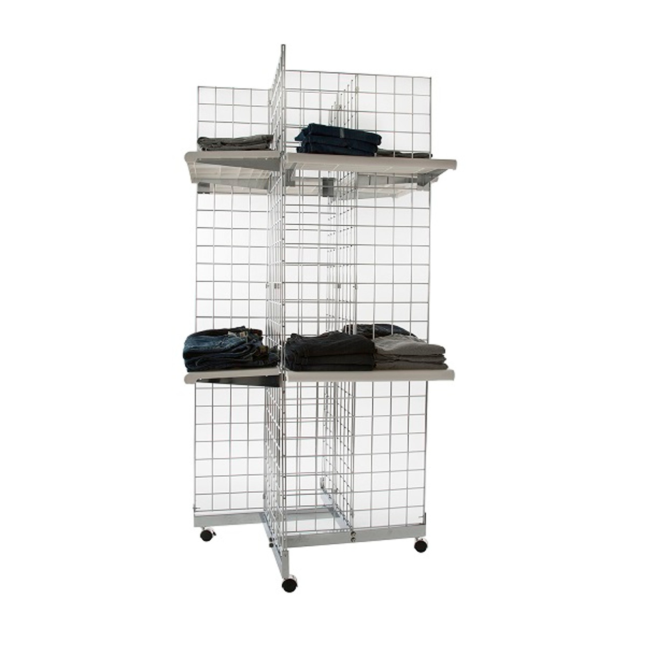 GW/4BA Chrome 4 Way Gridwall Base - ea.