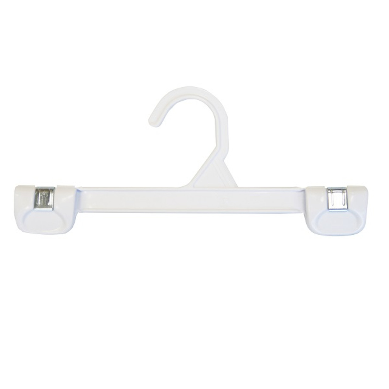 10" White Adult/Youth Skirt or Pant Hanger with Plastic Hook per 100