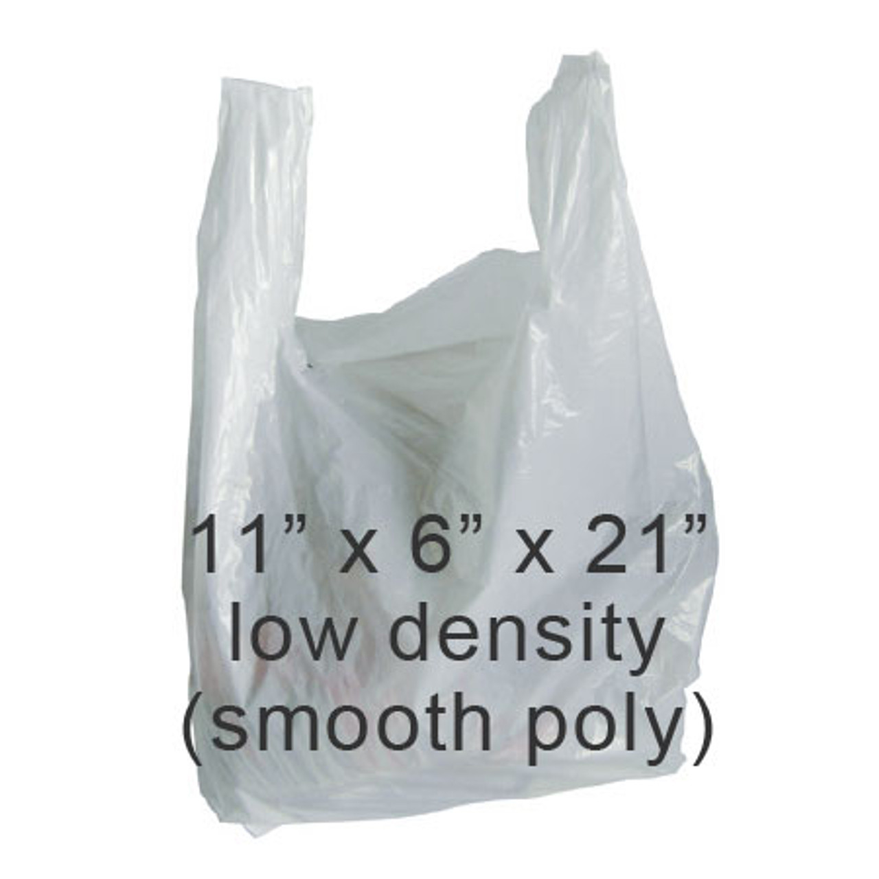 Medium 11" x 6" x 20" T-Shirt Bags White