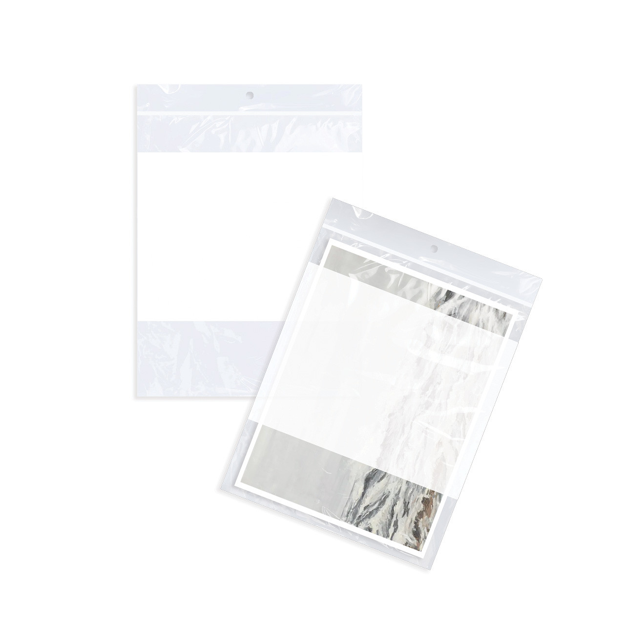 8"x10" Magic Seal 2.0 mil poly Bags with White Block