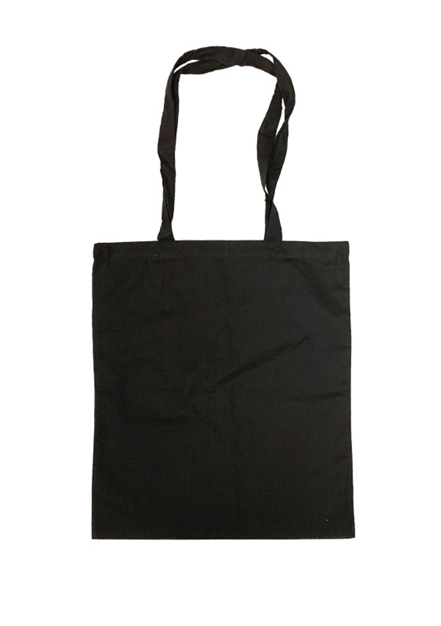 Black Cotton Canvas Tote 15"w x 16"h x 27" handle