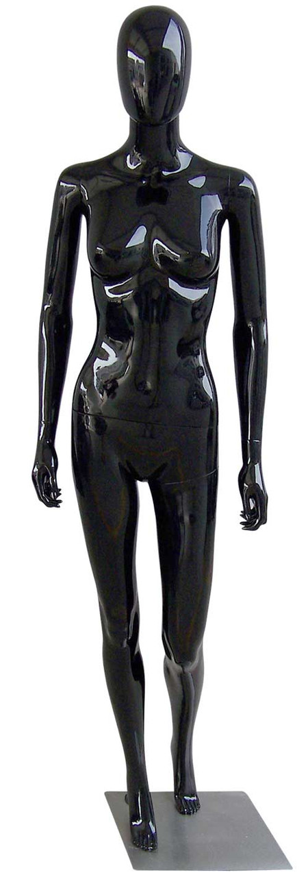 Durable Glossy Female Mannequin Black - ea.