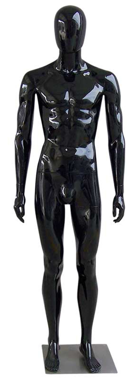 Durable Glossy Male Mannequin Black - ea.