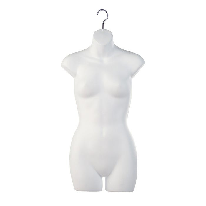 White Female Half Round Mannequin Form