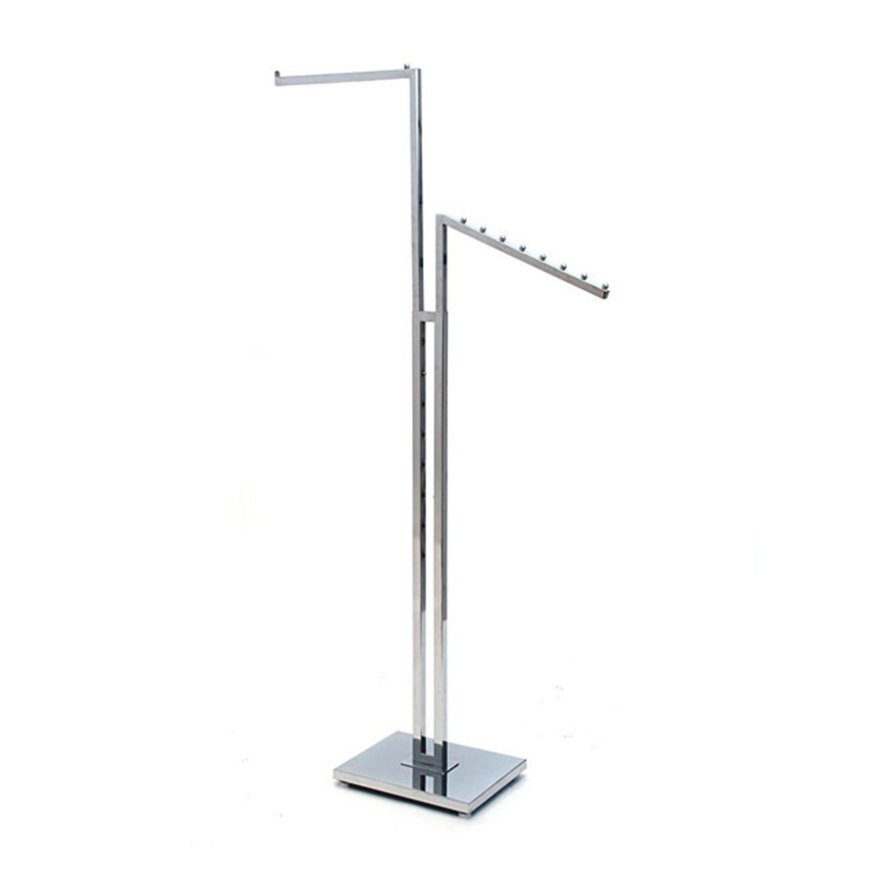 K22 2 Arm Garment Rack - 1 straight 1 sloping arm