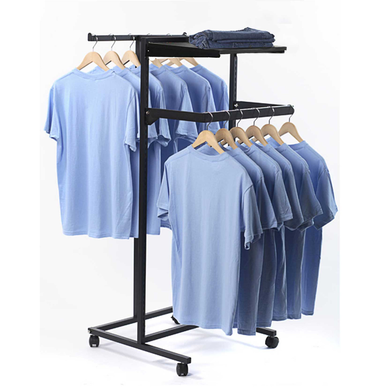 230350 RACK WITH BLACK SHELF AND HANGING BAR