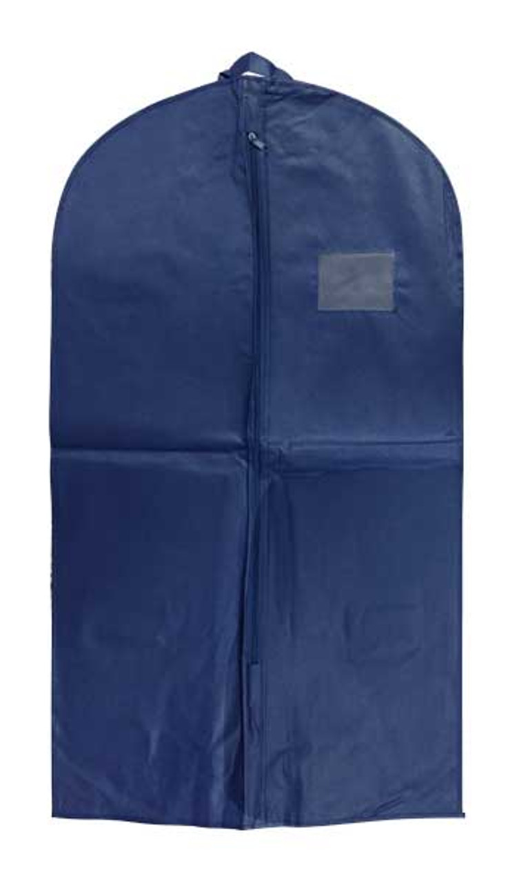 42" Navy Fabtex Zipper Suit Bags with handles unprinted - each