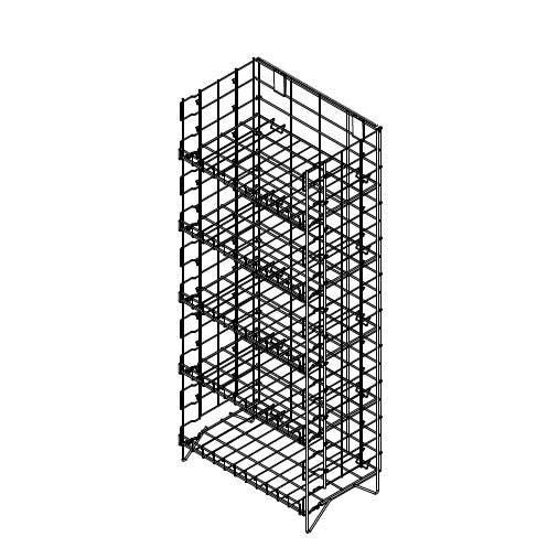 5 Adjustable Shelf Black Floor Merchandiser