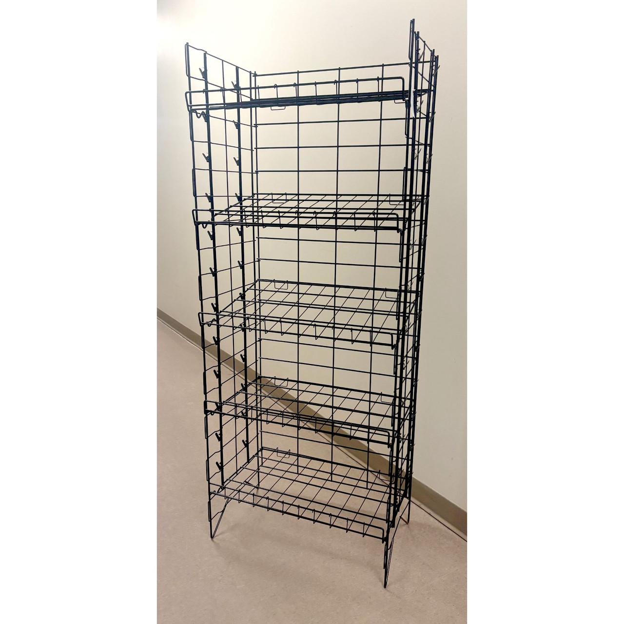 5 Adjustable Shelf Black Floor Merchandiser