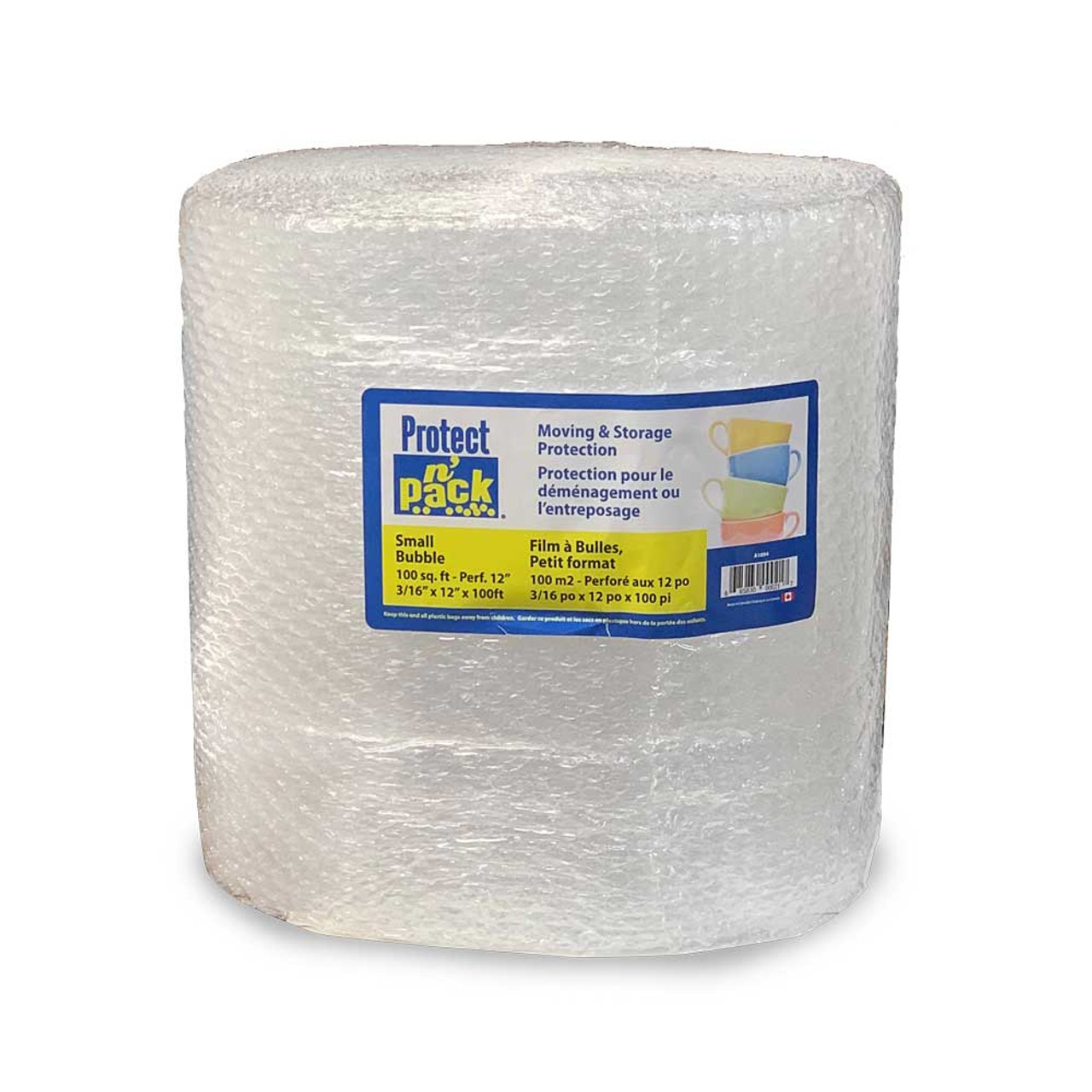 Roll of bubble cushion packaging perforated 12" x 12" x 100' long