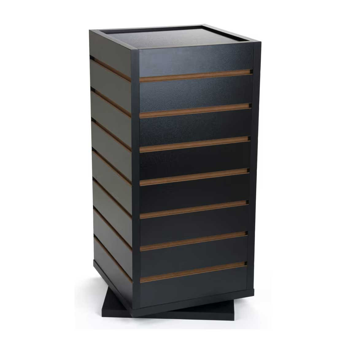 12" x 12" x 25" Countertop Black Slatwall Spinner