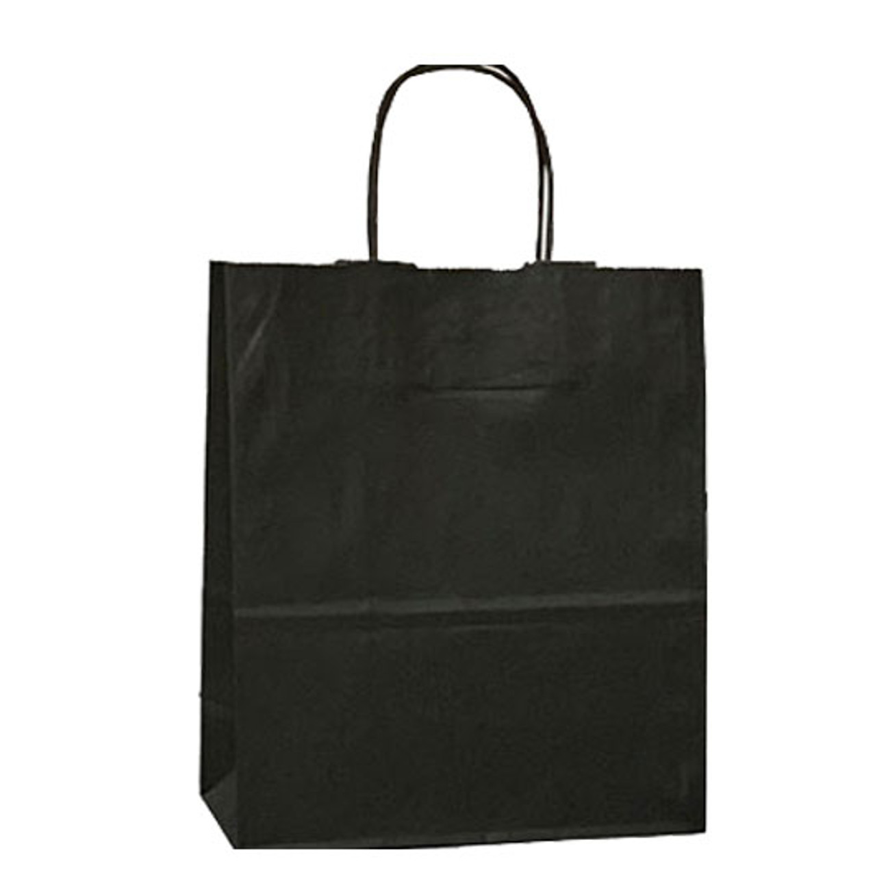 100% Recycled Vanity 10"x5"x13" Matte Black Paper Shopping Bags