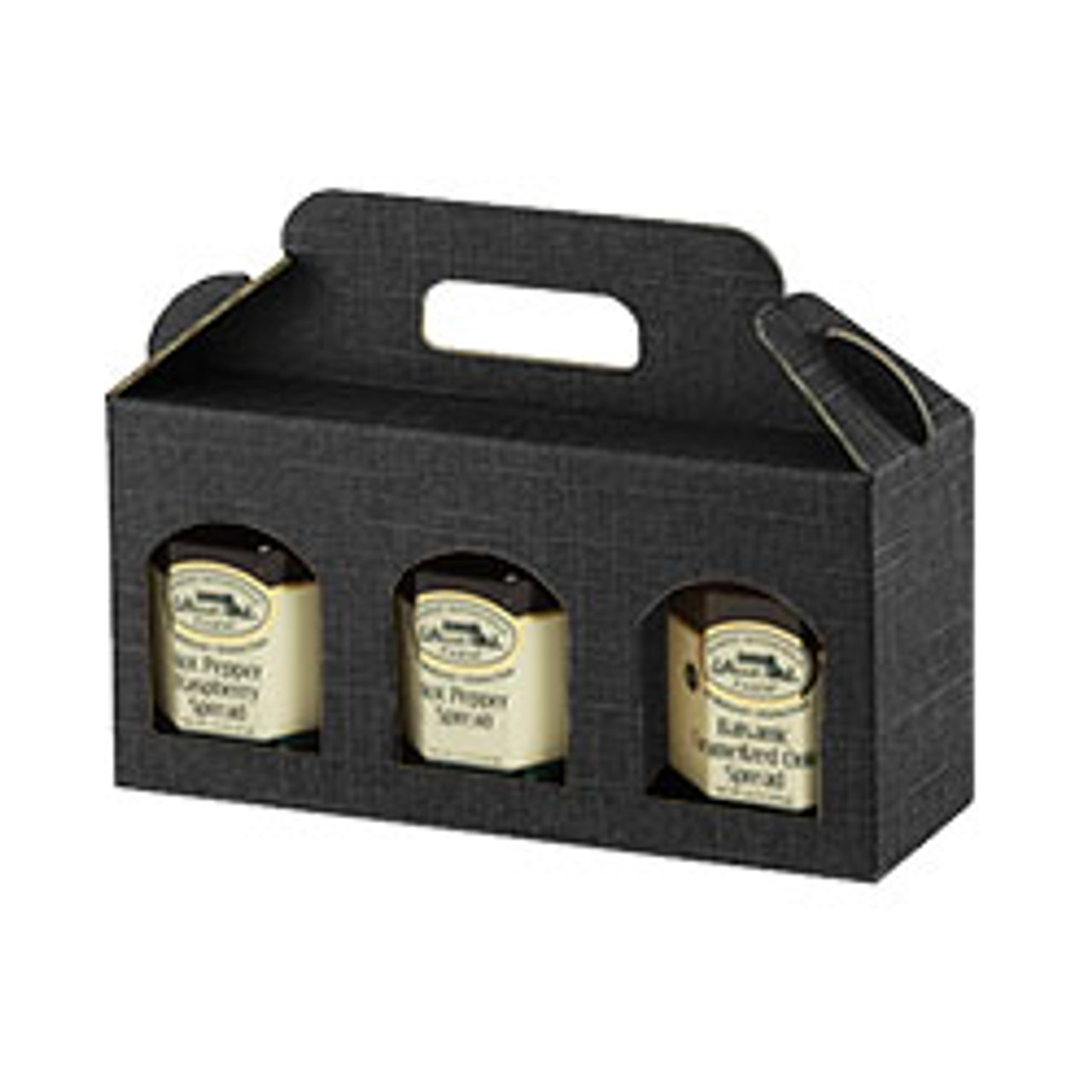 3 Window Box Matte Black Window Jar Carrier Box