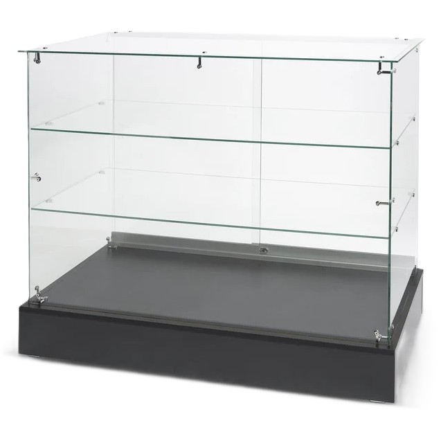 Frameless 48"w x 20"d x 38"h Tempered Glass Showcase