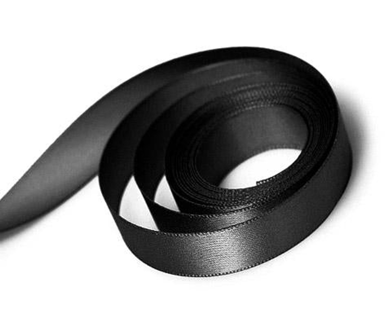 3/8" x 100yds Black Single Face Satin Ribbon
