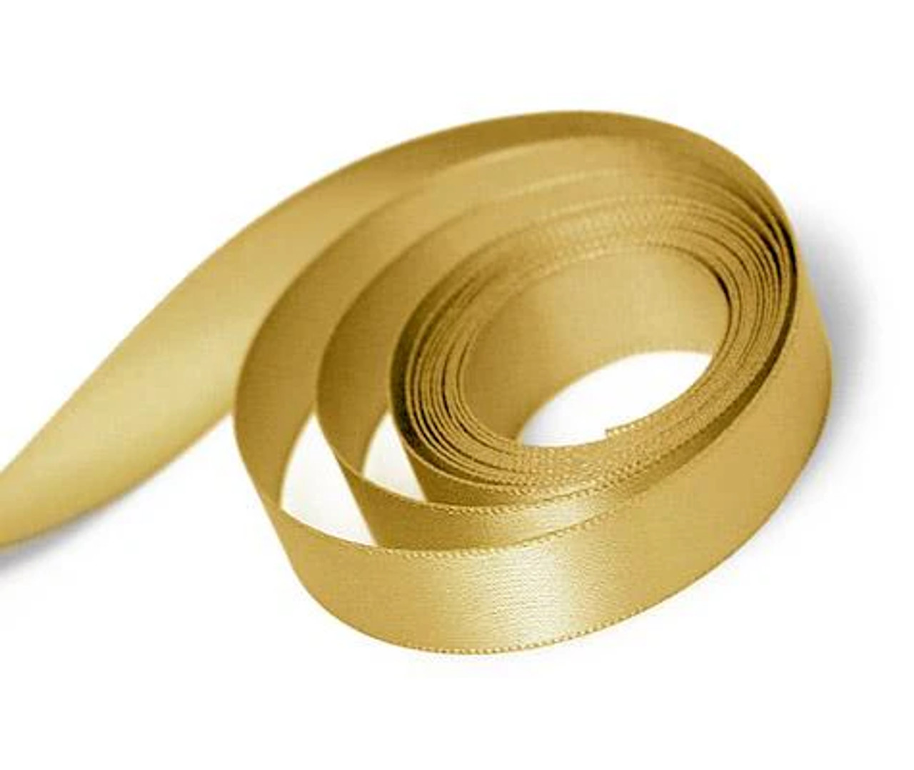 7/8" x 100yds Old Gold Single Face Satin Ribbon