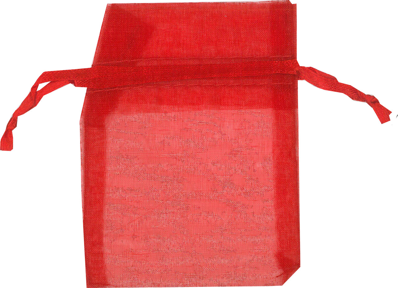 Petite Red Economy Organza Bags 2" x 2-1/2" pkg. 10