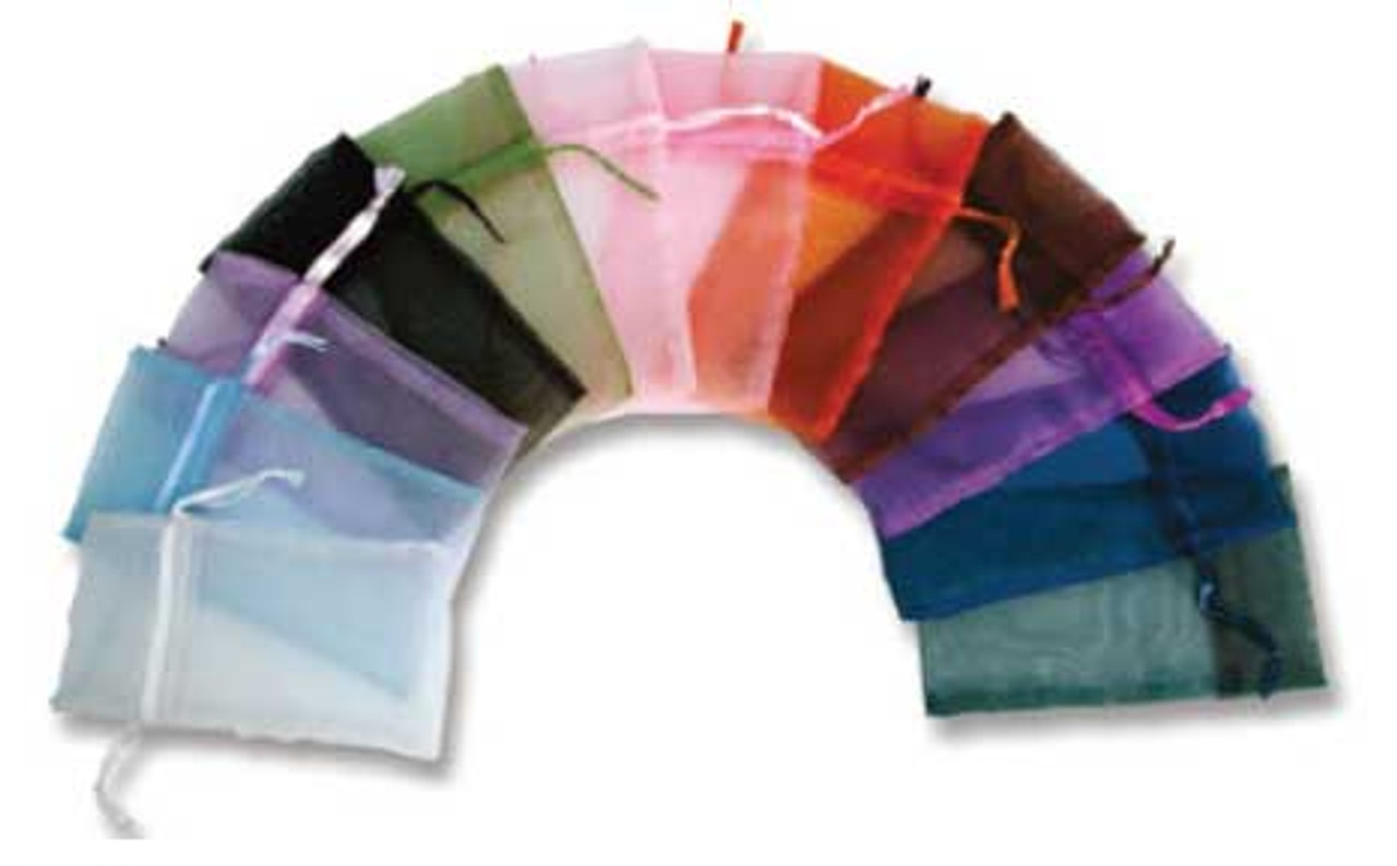3"x4" Assorted Colour Organza Bags Pack of 12