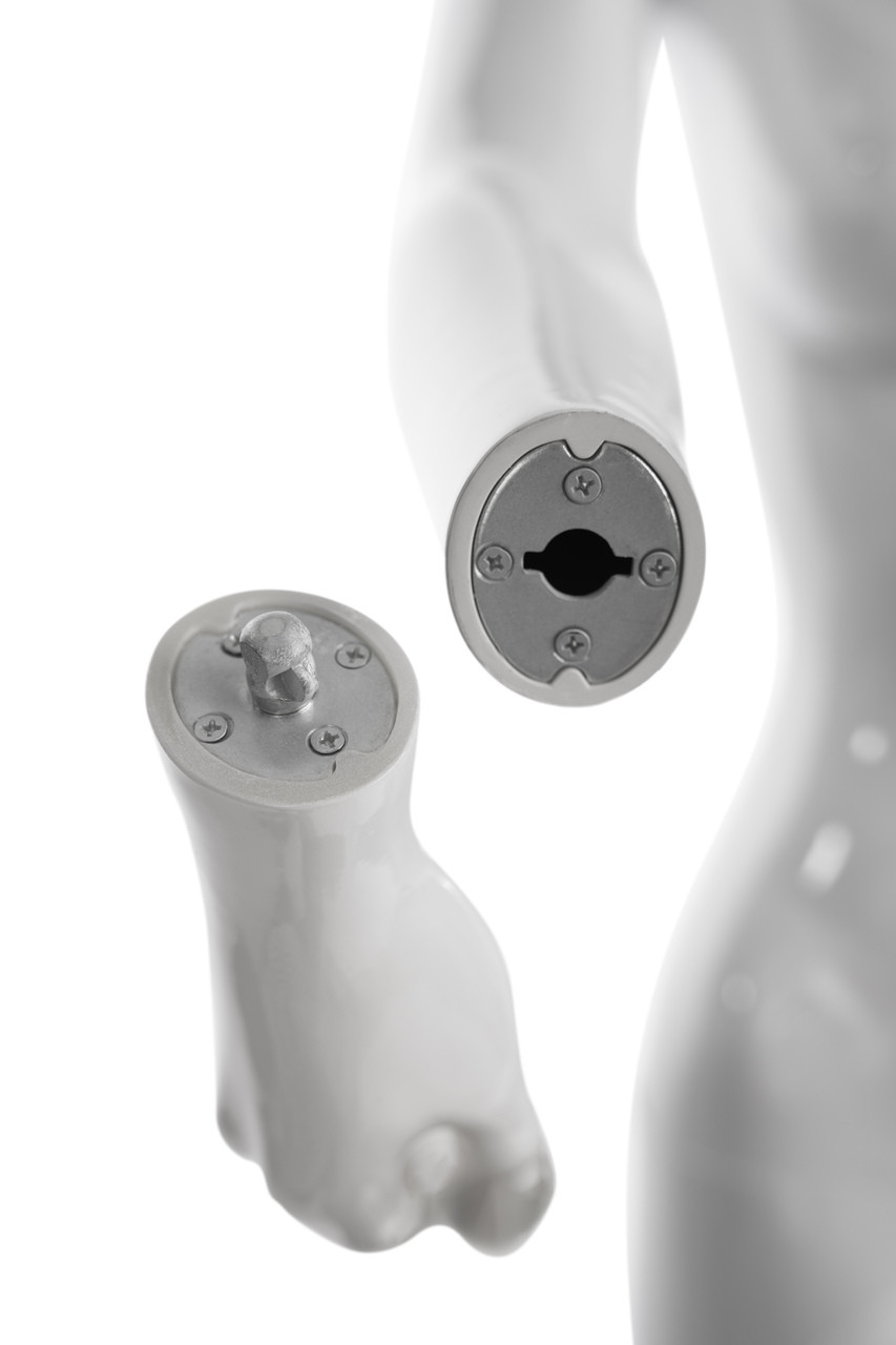 The Durables White Satin Kate Female Mannequin Leg to Side pose (2in1)