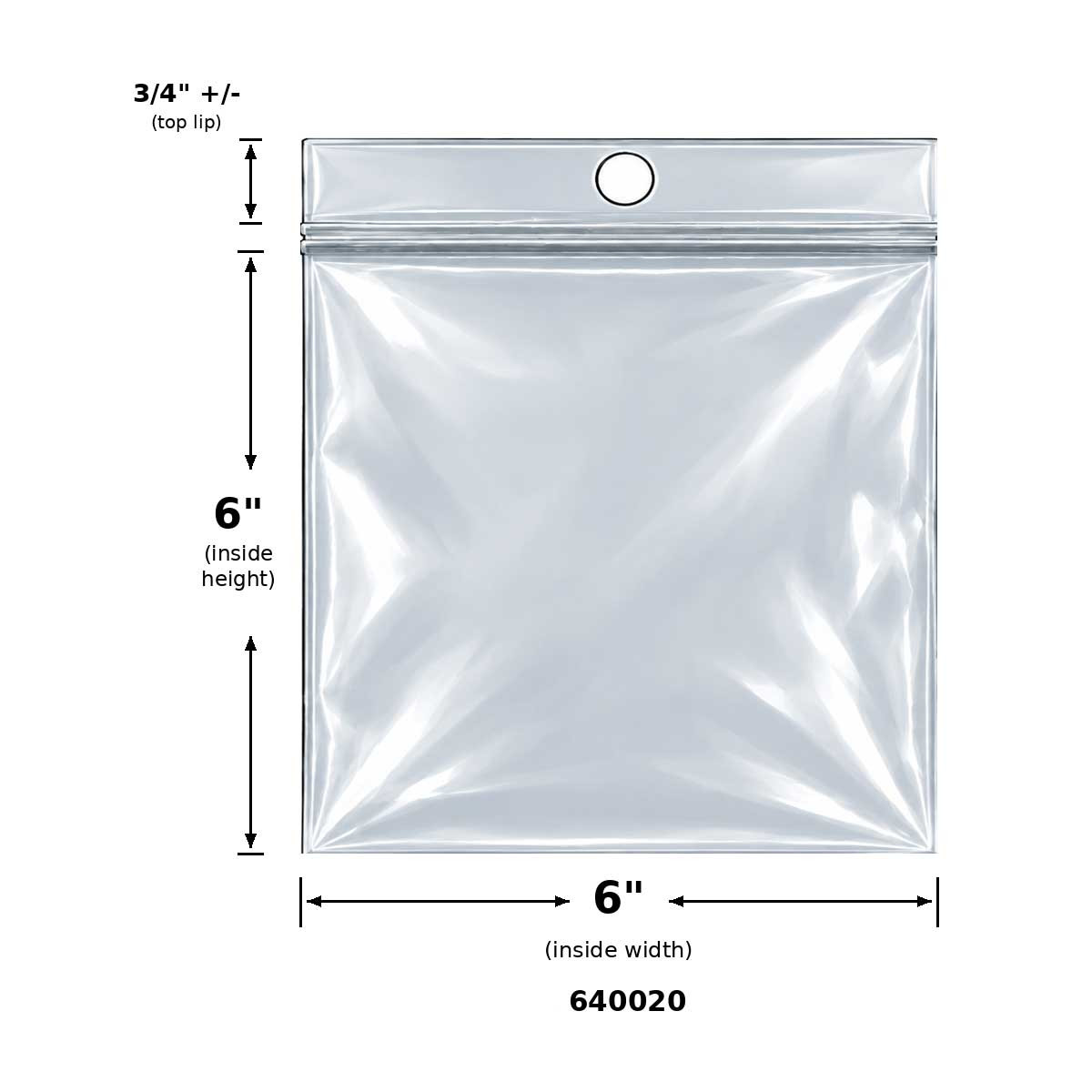 6"x6" Resealable Magic Seal 2.0 mil poly Bags