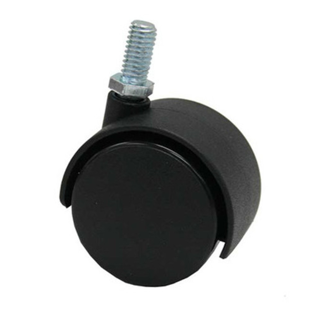 2" Black Twin Wheel Caster - 3/8" stem