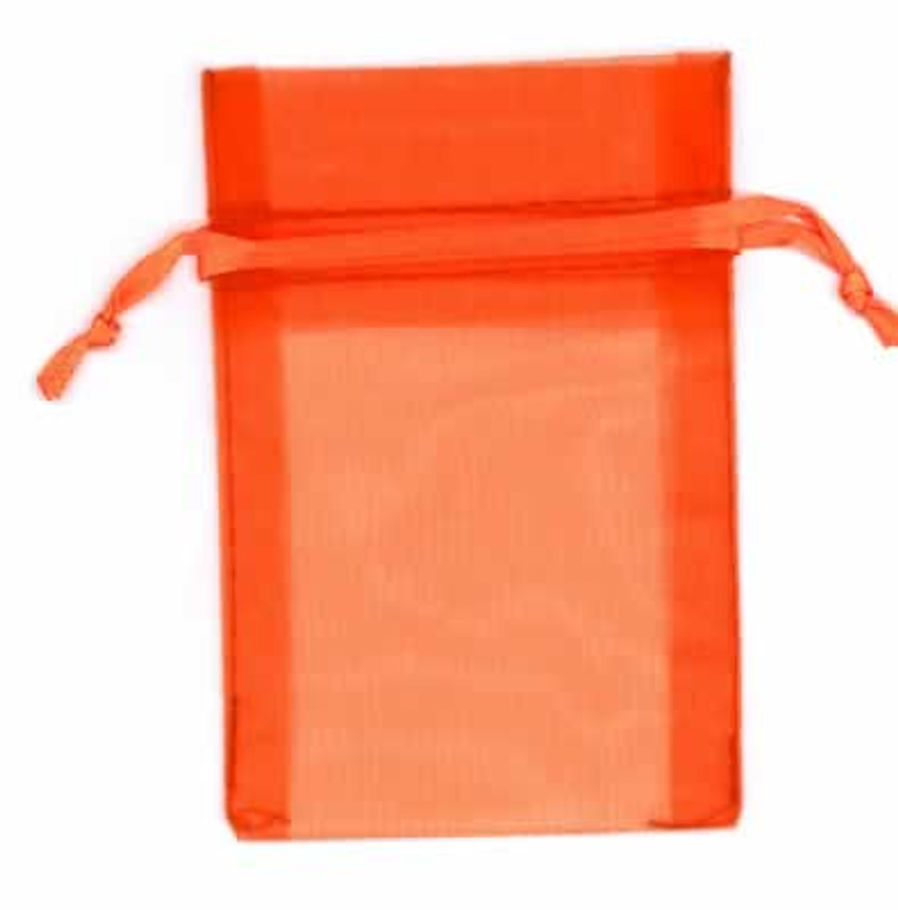 Orange Large Economy Organza Bags 5" x 7" pkg. 10