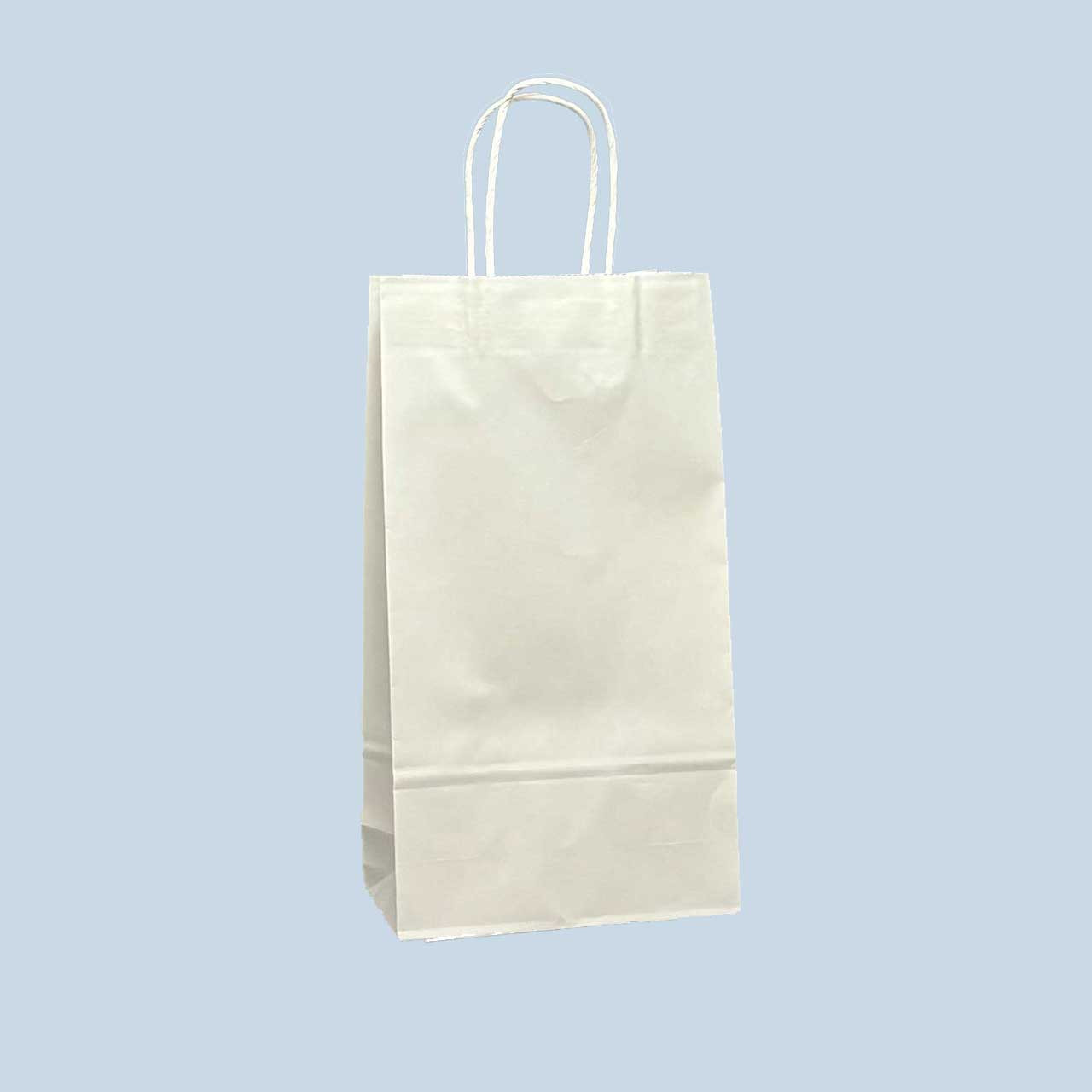 Puma - Double Bottle 6-3/4" x 3-1/2" x 12-3/4" 40% Recycled Matte White Paper Shopping Bags