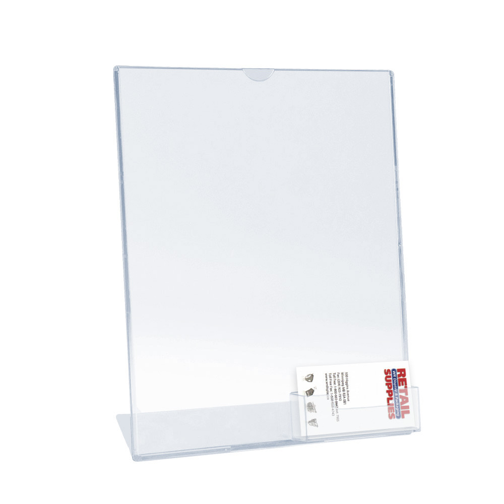 8.5"w x 11"h Top Loading Combo Sign with Business Card Holder