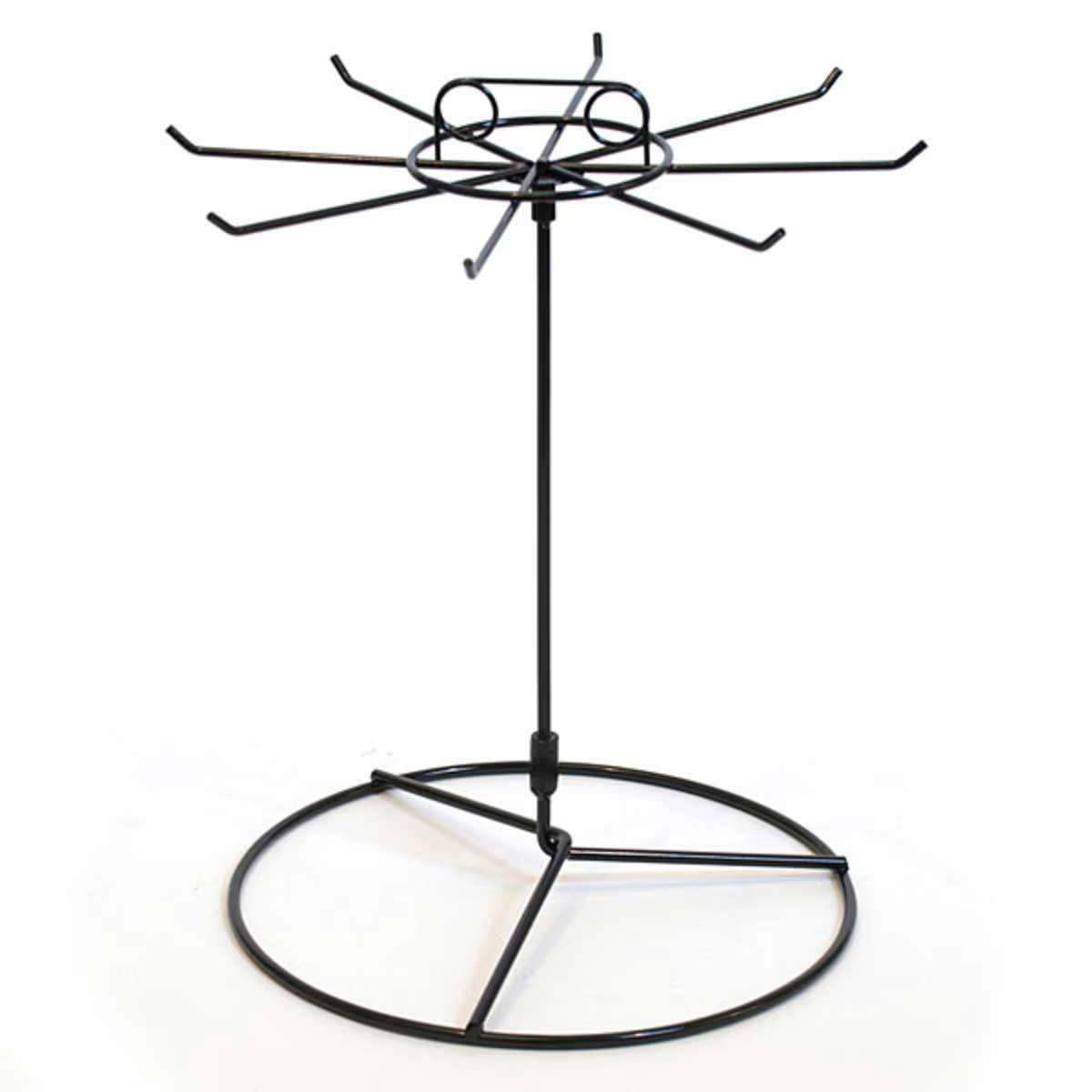 Counter Spinner Rack- 8-Hook Black Wire- 15" h x12" Dia.