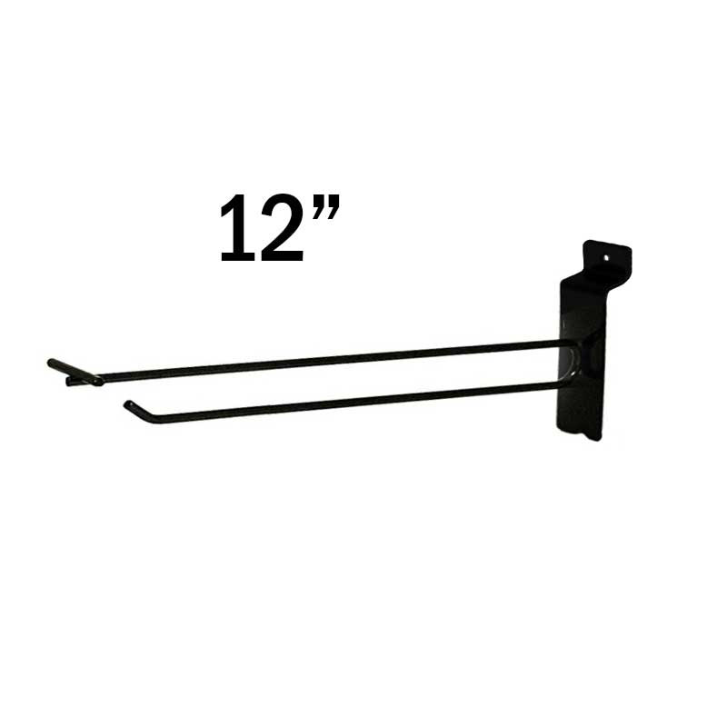 12" Black Slatwall Flip Scan Hook