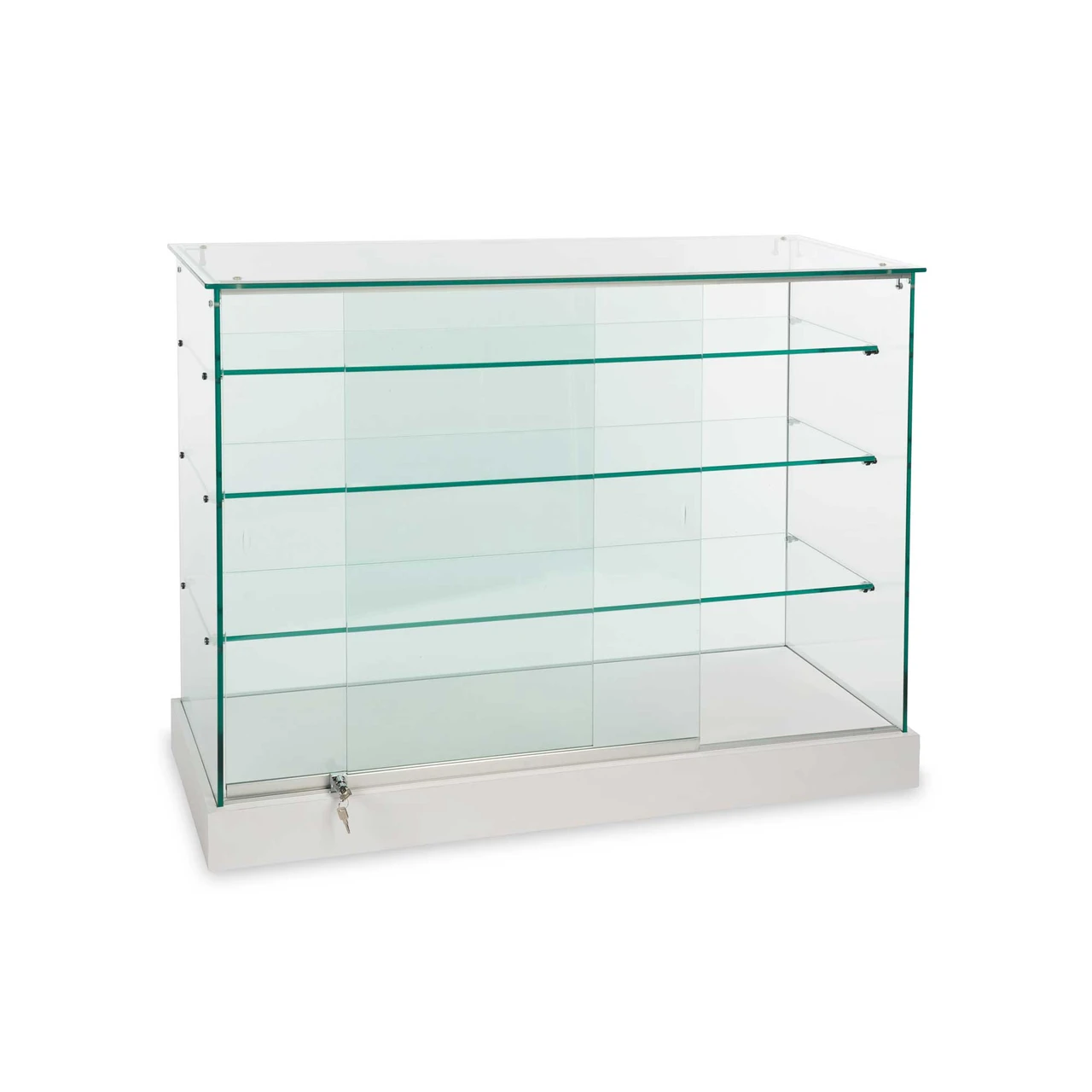 Premium White Frameless 48"w x 20"d x 38"h Showcase