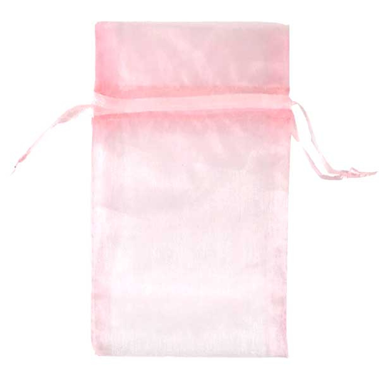 Pink Extra Large Economy Organza Bags 6" x 10" pkg. 10