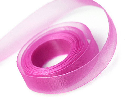 Shocking Pink Chiffon Sheer Ribbon 7/8" x 100yds.