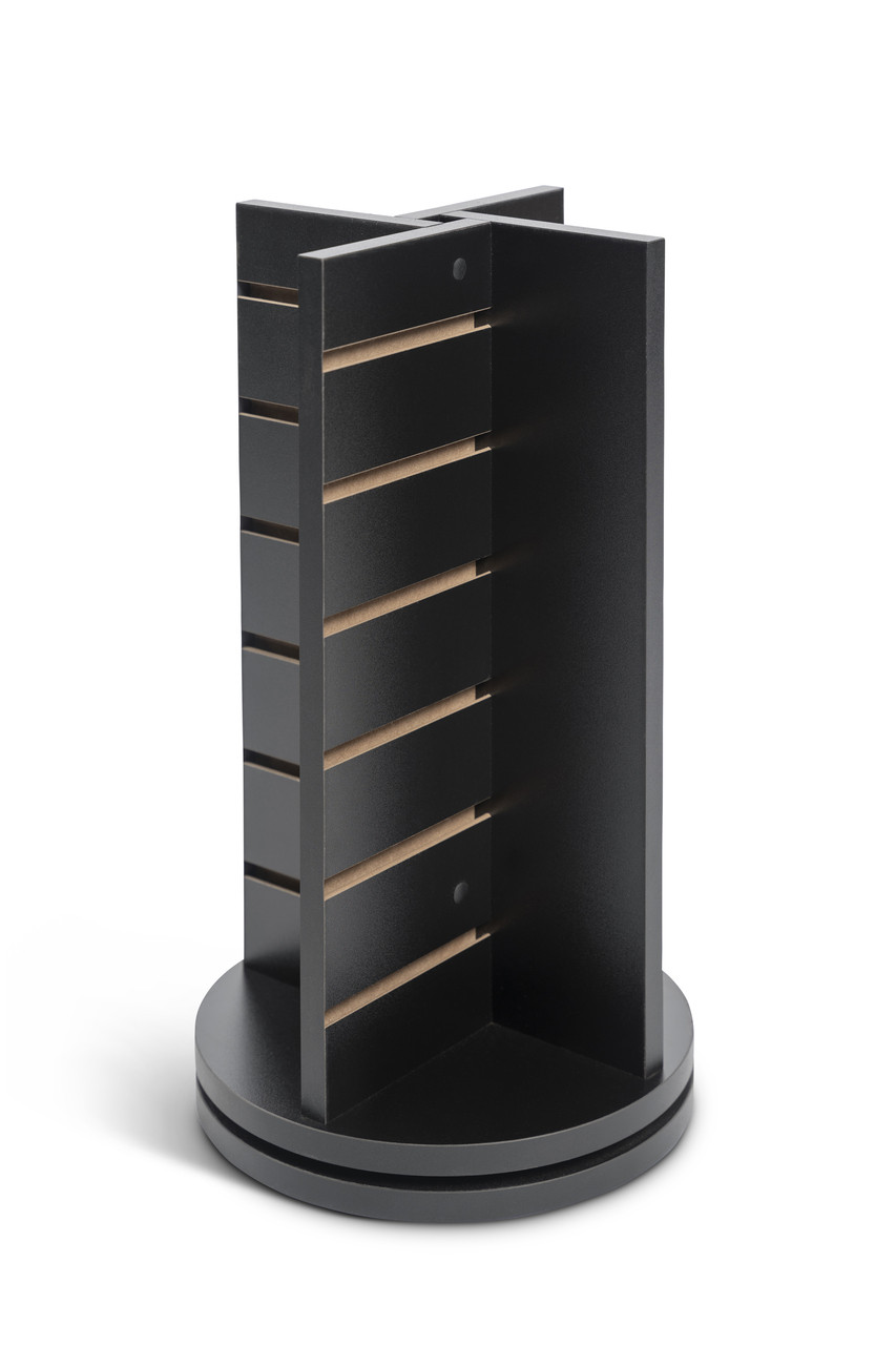 12"x12"x21h" Countertop Black Slatwall Pinwheel Spinner