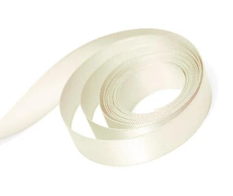 Ivory Single Face Satin Ribbon 3/8" x 100yds