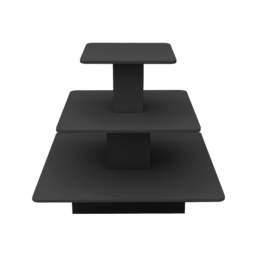 Black Melamine 3 Tier Square Display Table