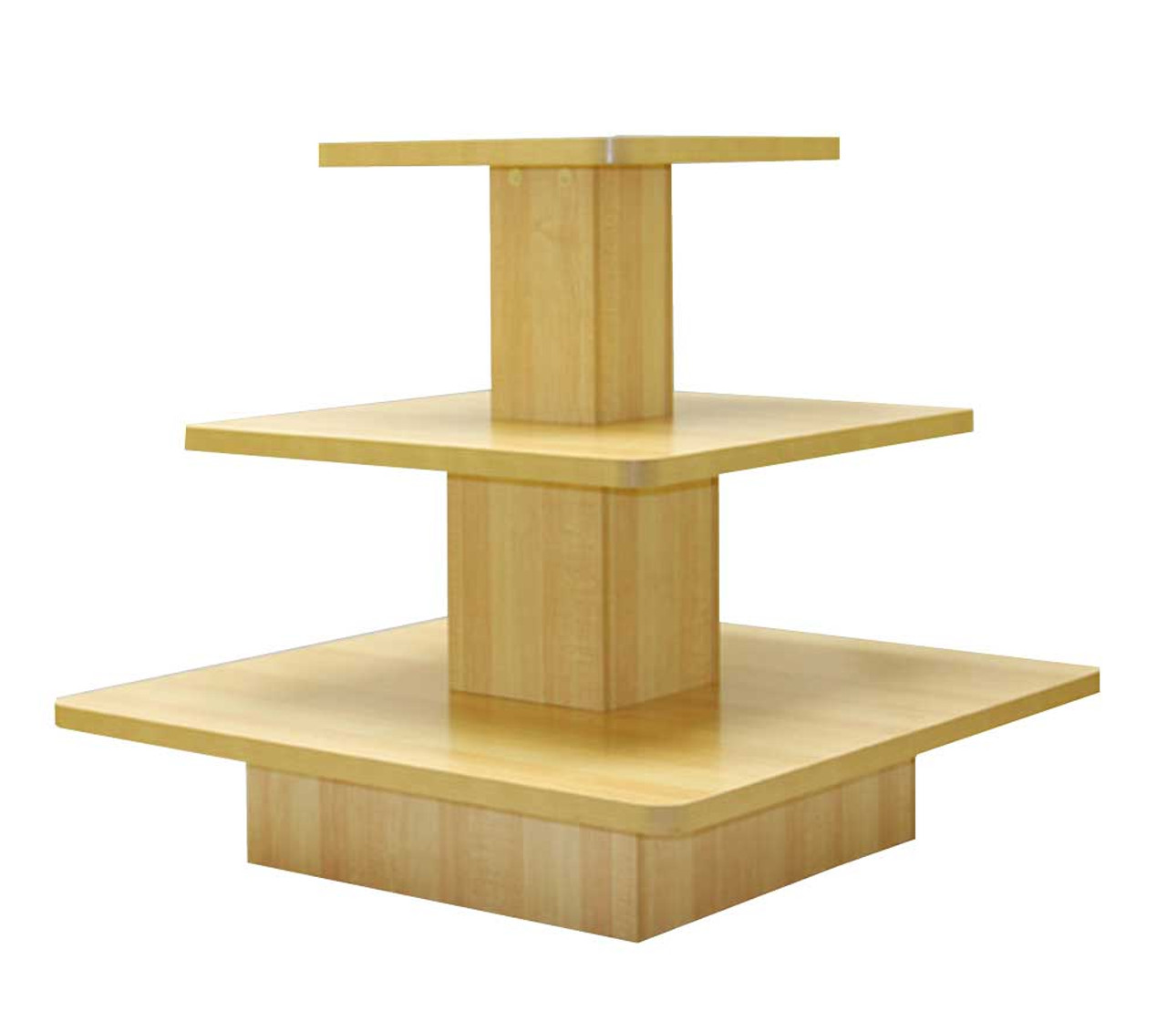 Maple Melamine 3 Tier Square Display Table