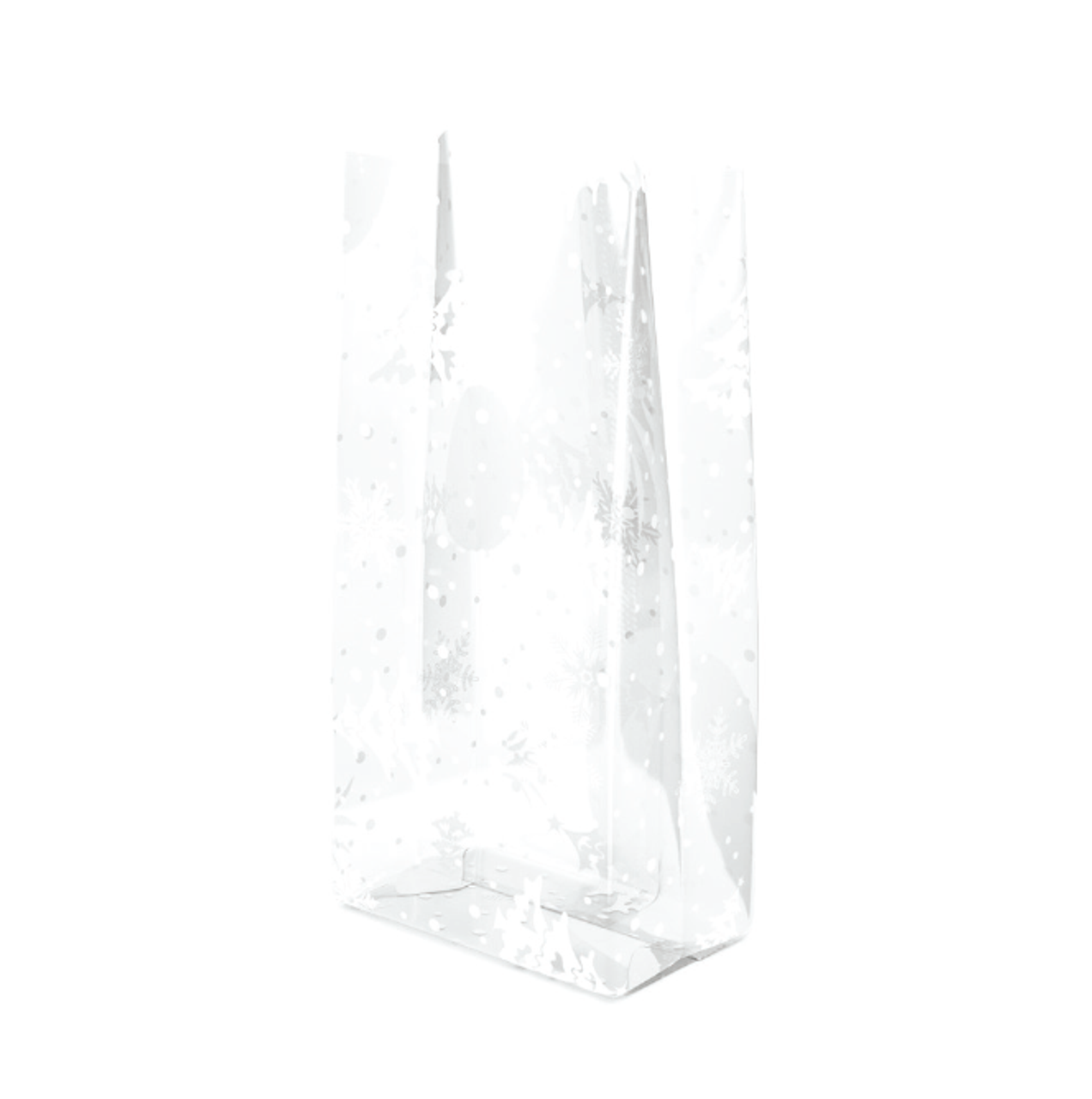 2 lb. Gusset 1.2 mil Winter Flurry Polypropylene Cellophane Bags 4"x2-1/2"x9-1/2" per 100